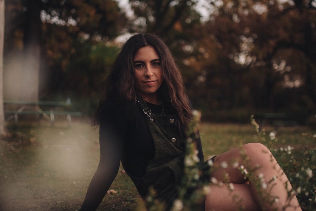 Senior portrait with wildflowers in Fabyan Forest Preserve
